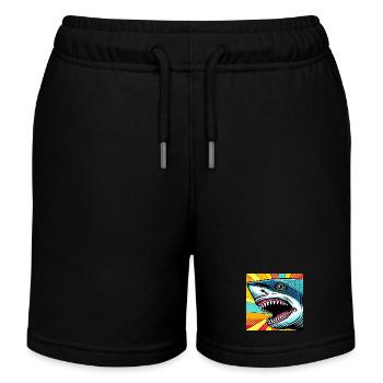 Shark Pop Art - Kids Organic Sweat Shorts by Stanley/Stella - black - Front