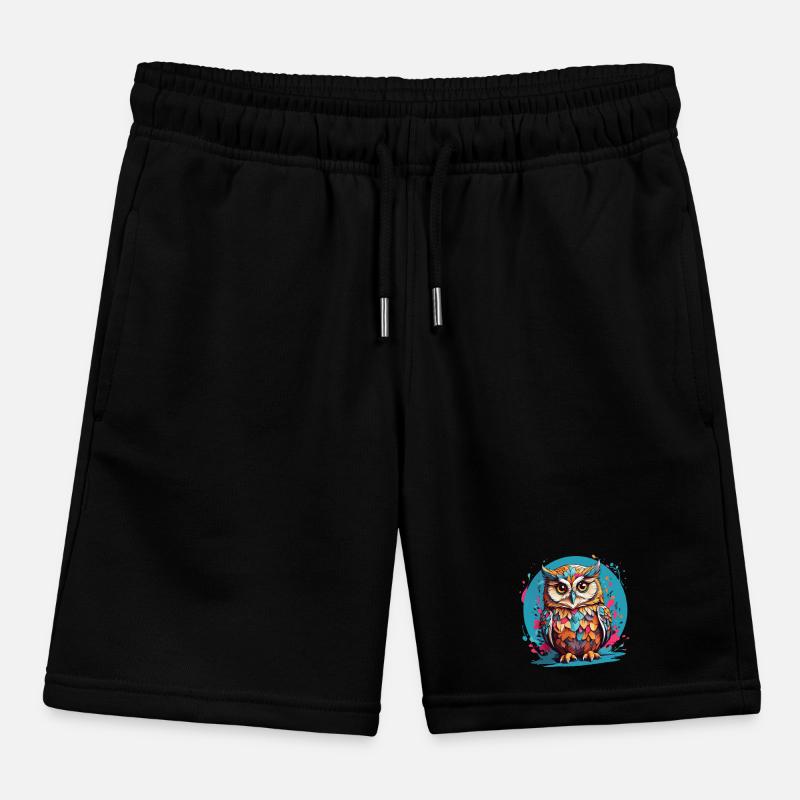 Liebenswerte Eule auf Farbklecksen Kinder Organic Joggingshorts Mini Bolter von Stanley/Stella