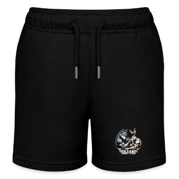 Bras de fer bras de fer loup et lapin cadeau - Short de jogging enfant bio Stanley/Stella - noir - Devant