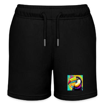 Toucan Pop Art - Kids Organic Sweat Shorts by Stanley/Stella - black - Front