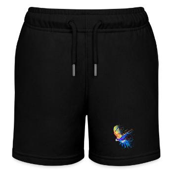 Animal, Bird, Zoo, Parrot, Animal Lover, Pet - Kids Organic Sweat Shorts by Stanley/Stella - black - Front