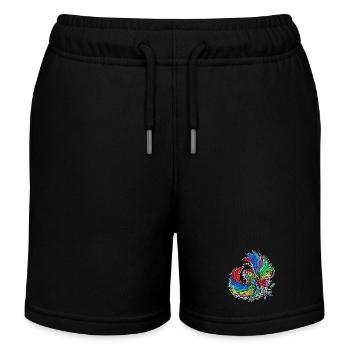Animal, Bird, Parrot, Animal Lover, Pet, Zoo Animals - Kids Organic Sweat Shorts by Stanley/Stella - black - Front