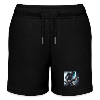 Metaller an der Gitarre - Kinder Organic Joggingshorts Mini Bolter von Stanley/Stella - Schwarz - Vorne
