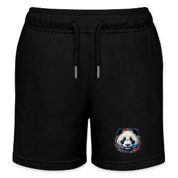 Panda - Kinder Organic Joggingshorts Mini Bolter von Stanley/Stella - Schwarz - Vorne