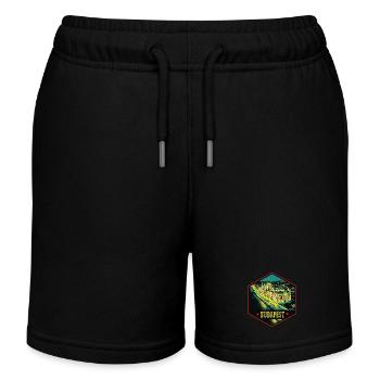 Nocturnal illustration Historic Budapest - Kids Organic Sweat Shorts by Stanley/Stella - black - Front