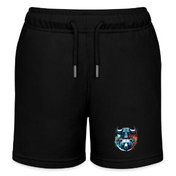 Finance Taurus Bear Stock Market Wall Street Gift - Kids Organic Sweat Shorts by Stanley/Stella - black - Front