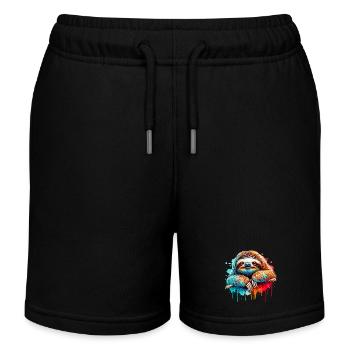 Faultier - Kinder Organic Joggingshorts Mini Bolter von Stanley/Stella - Schwarz - Vorne