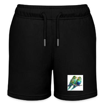 Perruches aquarelle - Short de jogging enfant bio Stanley/Stella - noir - Devant