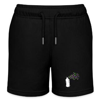 Graffiti Sprayer Spraydose Kunst Strassenkunst - Kinder Organic Joggingshorts Mini Bolter von Stanley/Stella - Schwarz - Vorne