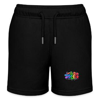 Kunst Street Art Wildstyle Graffiti Illustration - Kinder Organic Joggingshorts Mini Bolter von Stanley/Stella - Schwarz - Vorne