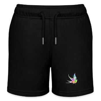 Vogel Street Art Graffiti Zeichnen Illustration - Kinder Organic Joggingshorts Mini Bolter von Stanley/Stella - Schwarz - Vorne