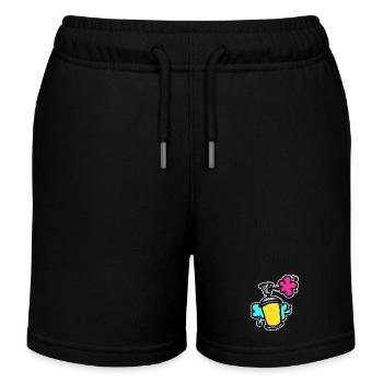 Graffiti Sreet Art Spraydose Sprayer Wildstyle - Kinder Organic Joggingshorts Mini Bolter von Stanley/Stella - Schwarz - Vorne