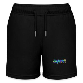 Graffiti Street Art Illustration Kunst Spraydose - Kinder Organic Joggingshorts Mini Bolter von Stanley/Stella - Schwarz - Vorne