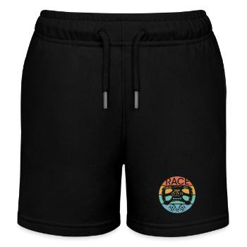 retro car racing steering wheel racing vintage race - Kids Organic Sweat Shorts by Stanley/Stella - black - Front