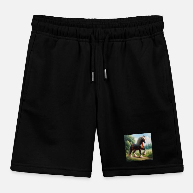 Aquarell Percheron Pferd Kinder Organic Joggingshorts Mini Bolter von Stanley/Stella
