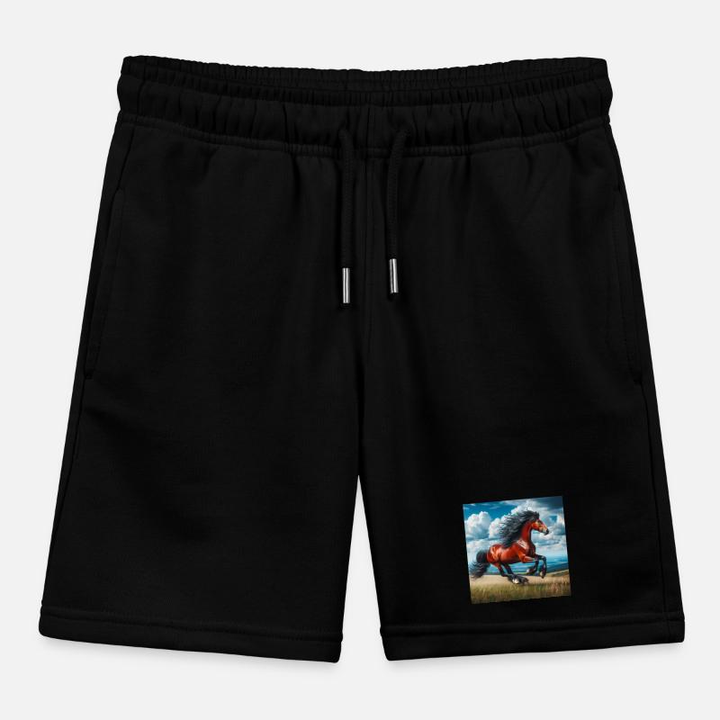 Galloping horse Kids Organic Sweat Shorts by Stanley/Stella