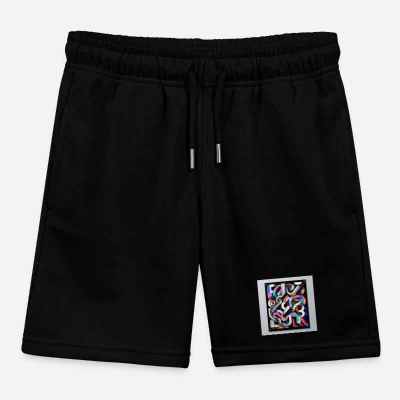 Experimental typography Kids Organic Sweat Shorts by Stanley/Stella