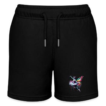 Ballerina mit Schmetterlingsflügeln Schmetterlinge Tutu - Kinder Organic Joggingshorts Mini Bolter von Stanley/Stella - Schwarz - Vorne