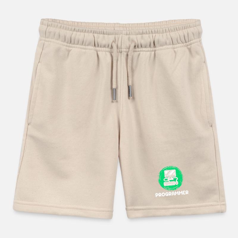 Computer Developer Programmer Computer Geek Kids Organic Sweat Shorts by Stanley/Stella