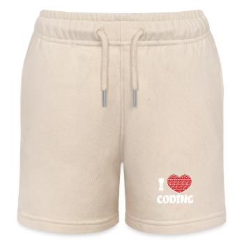 Developer Herz Coden Statement Programmierer - Kinder Organic Joggingshorts Mini Bolter von Stanley/Stella - Natur - Vorne
