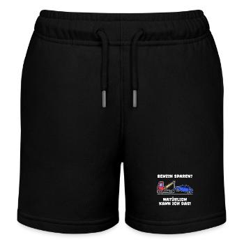 Auto Statement Tanken Tankstelle Benzin Energie - Kinder Organic Joggingshorts Mini Bolter von Stanley/Stella - Schwarz - Vorne