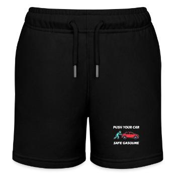 Auto Benzin Statement Tankstelle Tanken Zapfsäule - Kinder Organic Joggingshorts Mini Bolter von Stanley/Stella - Schwarz - Vorne