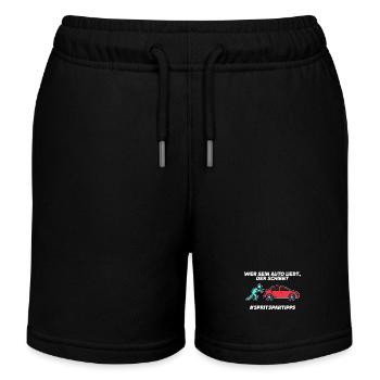 Tanken Auto Statement Energiespeicher Strom - Kinder Organic Joggingshorts Mini Bolter von Stanley/Stella - Schwarz - Vorne