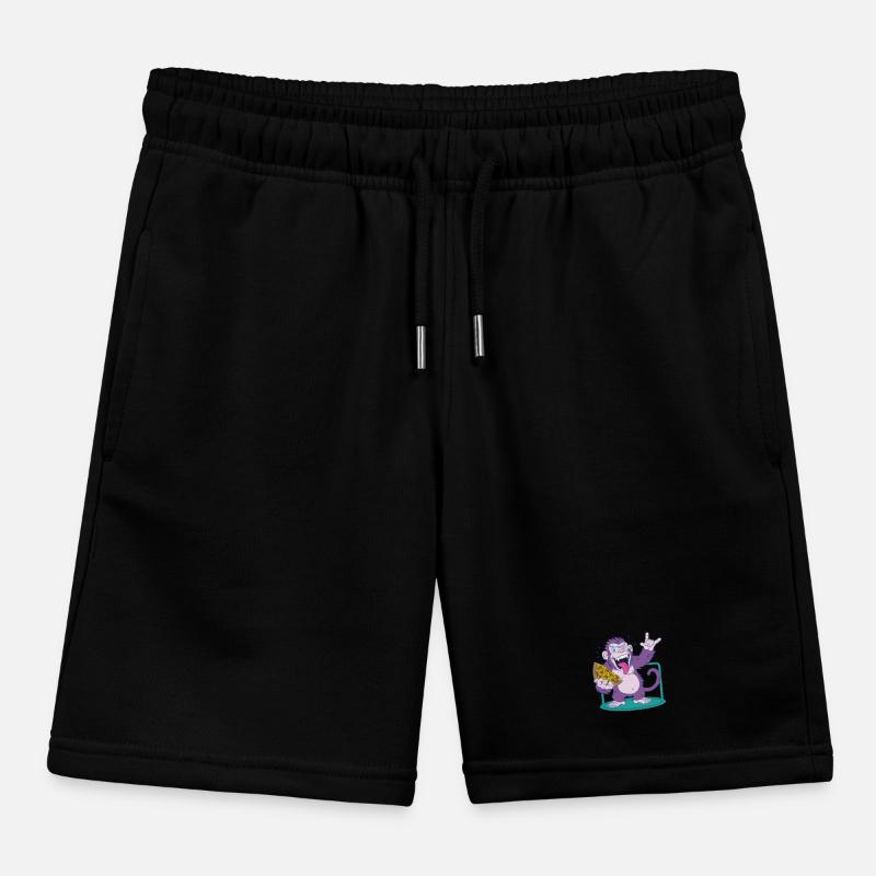 Pizza: Monkey makes it better! Kids Organic Sweat Shorts by Stanley/Stella