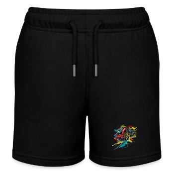 Graffiti Railway - Kids Organic Sweat Shorts by Stanley/Stella - black - Front