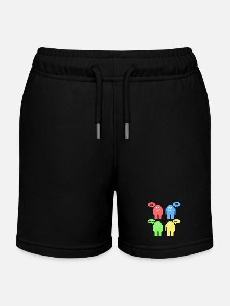 Funny Men - Kids Organic Sweat Shorts by Stanley/Stella - black