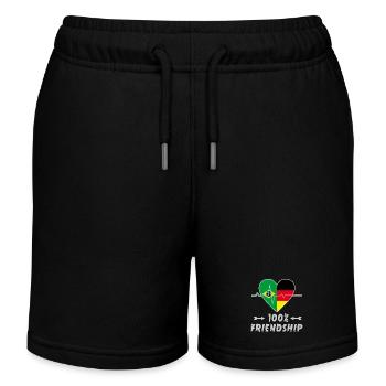 Brasilien und Deutschland 100% Freundschaft - Kinder Organic Joggingshorts Mini Bolter von Stanley/Stella - Schwarz - Vorne