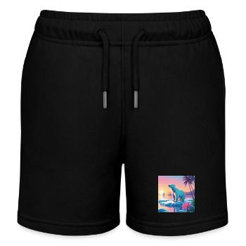 Polar bear - Kids Organic Sweat Shorts by Stanley/Stella - black - Front