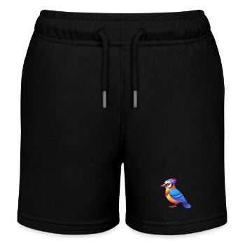 Blue Jay Bunte Kawaii Cartoon Figur Clipart - Kinder Organic Joggingshorts Mini Bolter von Stanley/Stella - Schwarz - Vorne