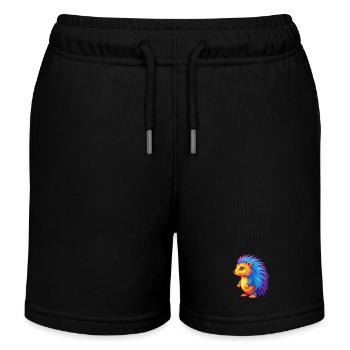Stachelschwein Bunte Kawaii Cartoon Figur Tier - Kinder Organic Joggingshorts Mini Bolter von Stanley/Stella - Schwarz - Vorne