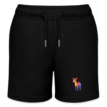 Okapi coloré Kawaii dessin animé Personnage Clipart - Short de jogging enfant bio Stanley/Stella - noir - Devant