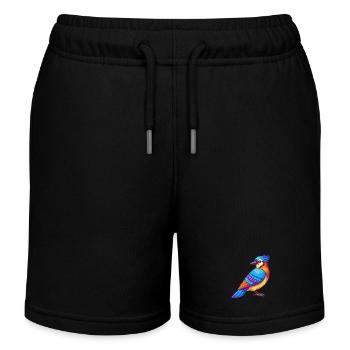 Blauhäher Bunte Kawaii Cartoon Figur Vogel - Kinder Organic Joggingshorts Mini Bolter von Stanley/Stella - Schwarz - Vorne