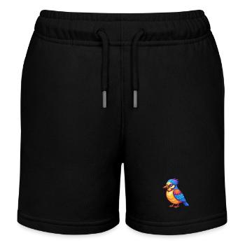 Jay Bird Bunte Kawaii Cartoon Figur Vogel - Kinder Organic Joggingshorts Mini Bolter von Stanley/Stella - Schwarz - Vorne
