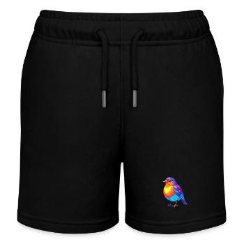 Amerikanischer Robin Bunte Kawaii Zeichentrickfigur - Kinder Organic Joggingshorts Mini Bolter von Stanley/Stella - Schwarz - Vorne