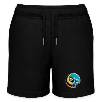 Faultier schläft auf dem Mond - Kinder Organic Joggingshorts Mini Bolter von Stanley/Stella - Schwarz - Vorne