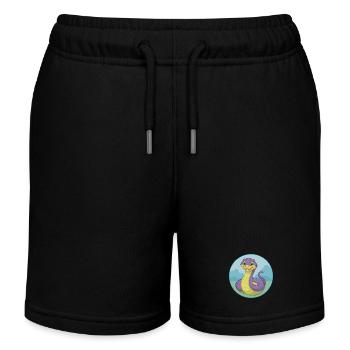 Kobra Niedliche Kawaii Cartoon Clipart Tier Haustier - Kinder Organic Joggingshorts Mini Bolter von Stanley/Stella - Schwarz - Vorne