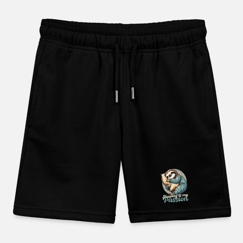 Sloth Sleeping Passion Gift Kids Organic Sweat Shorts by Stanley/Stella