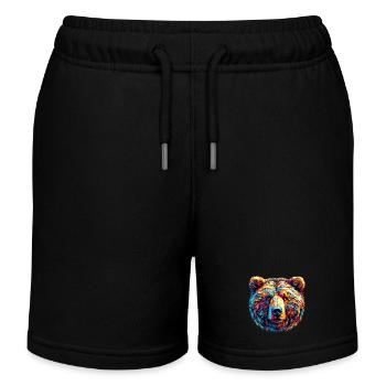 Bear - Kids Organic Sweat Shorts by Stanley/Stella - black - Front