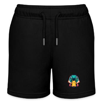 Ente Niedlich Kawaii Cartoon Clipart Tier Gesicht - Kinder Organic Joggingshorts Mini Bolter von Stanley/Stella - Schwarz - Vorne