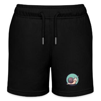 Schnecke Kawaii Cartoon Figur Tier Haustier Gesicht - Kinder Organic Joggingshorts Mini Bolter von Stanley/Stella - Schwarz - Vorne