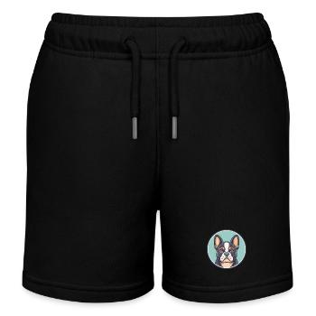 Chien Français Tricolore Hunderasse Karikatur Kawaii - Kinder Organic Joggingshorts Mini Bolter von Stanley/Stella - Schwarz - Vorne
