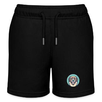 Leonberger Hund Rasse Cartoon Kawaii Clipart Tier - Kinder Organic Joggingshorts Mini Bolter von Stanley/Stella - Schwarz - Vorne
