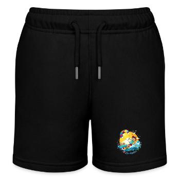 Illustration colorée d’un kitesurfeur - Short de jogging enfant bio Stanley/Stella - noir - Devant