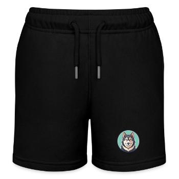 Nenets Herding Laika Dog Breed Cartoon Kawaii Pet - Kids Organic Sweat Shorts by Stanley/Stella - black - Front