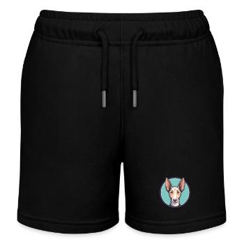 Podenco Andaluz Dog Breed Cartoon Kawaii Clipart - Kids Organic Sweat Shorts by Stanley/Stella - black - Front