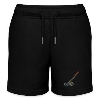 Field hockey stick and ball sketch - Kids Organic Sweat Shorts by Stanley/Stella - black - Front